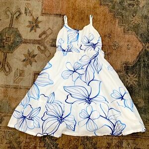 GAP Kids Casual Dress - White and Blue Floral